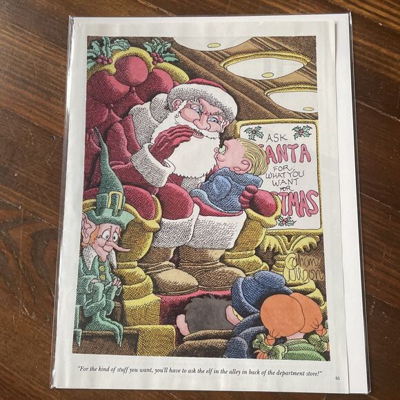 2013 Gahan Wilson Playboy Magazine Cartoon Santa Elf Christmas 8" x 11" - Picture 6 of 6
